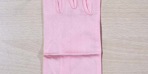 pink silk gloves